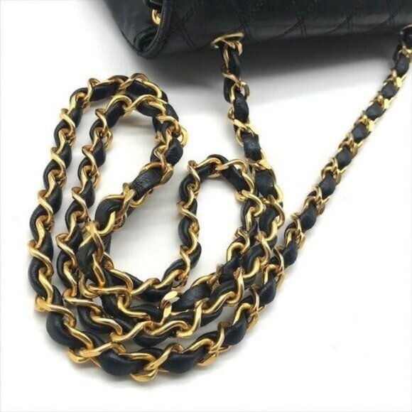 CHANEL 24K Vintage Single Flap Bag Large Coco Quilted Chain Shoulder Bag Purse - Picture 13 of 16